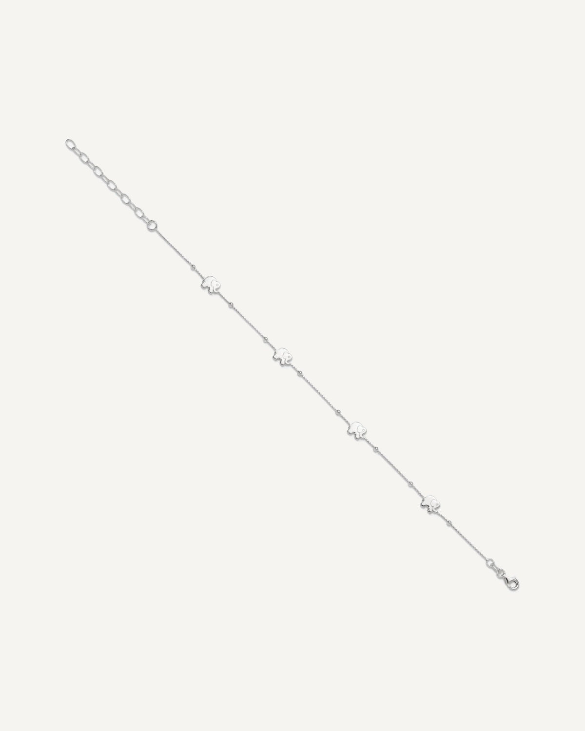 Sterling Silver Elephant 9 inch Plus 2 inch Extender - Total 11 inch Anklet – View 2