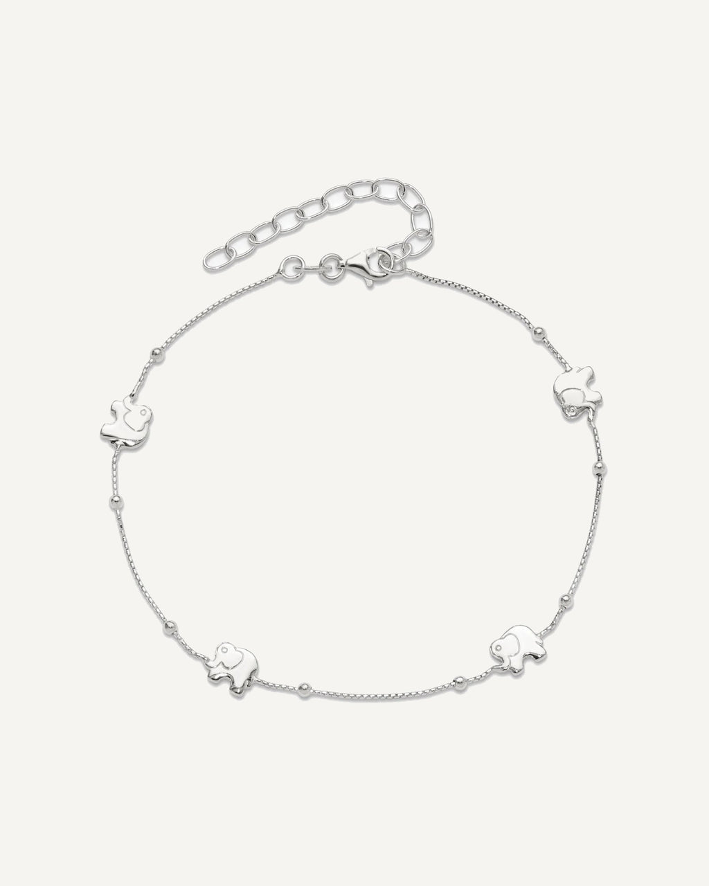 Sterling Silver Elephant 9 inch Plus 2 inch Extender - Total 11 inch Anklet – View 5