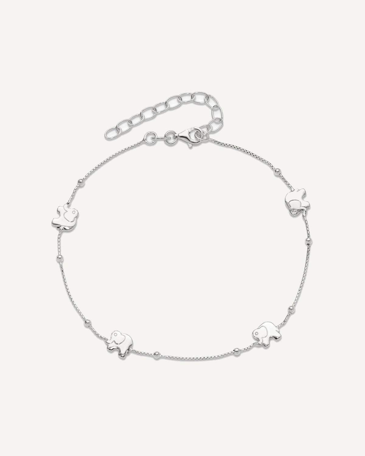 Sterling Silver Elephant 9 inch Plus 2 inch Extender - Total 11 inch Anklet – View 5
