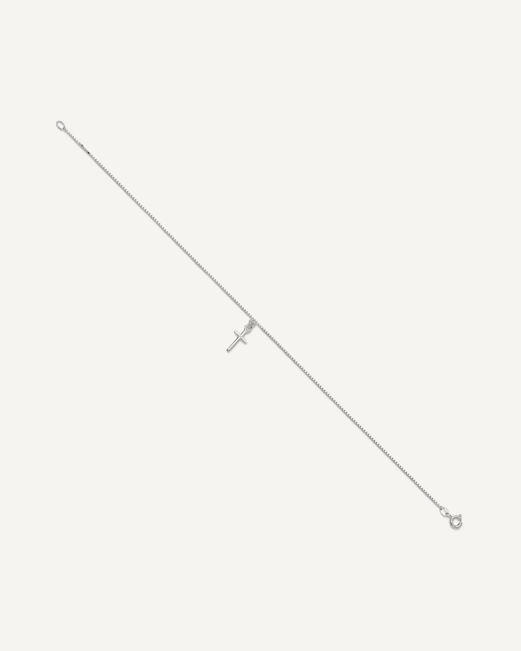Sterling Silver Cross Anklet – View 2