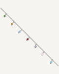 Sterling Silver Multi-colored Beads 9 inch Plus 1 inch Extender - Total 10 inch Anklet – View 1