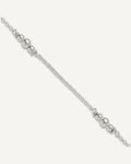Sterling Silver Beaded 5-Station 10 inch Plus 1 inch Extender - Total 11 inch Anklet – View 1