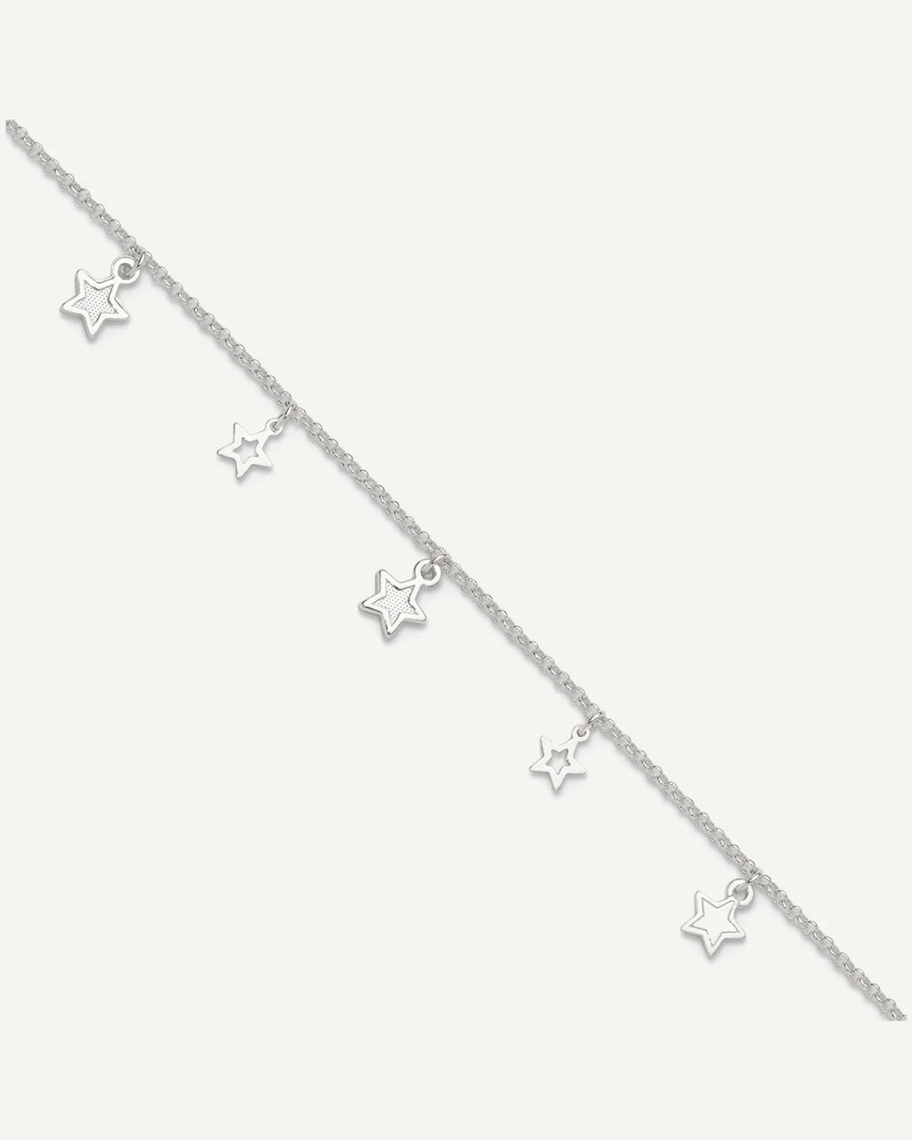 Sterling Silver Stars 9 inch Plus 1 inch Extender - Total 10 inch Anklet – View 1