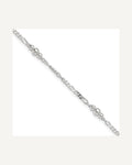 Sterling Silver Beaded Figaro 5-Station 9 inch Plus 1 inch Extender - Total 10 inch Anklet – View 1