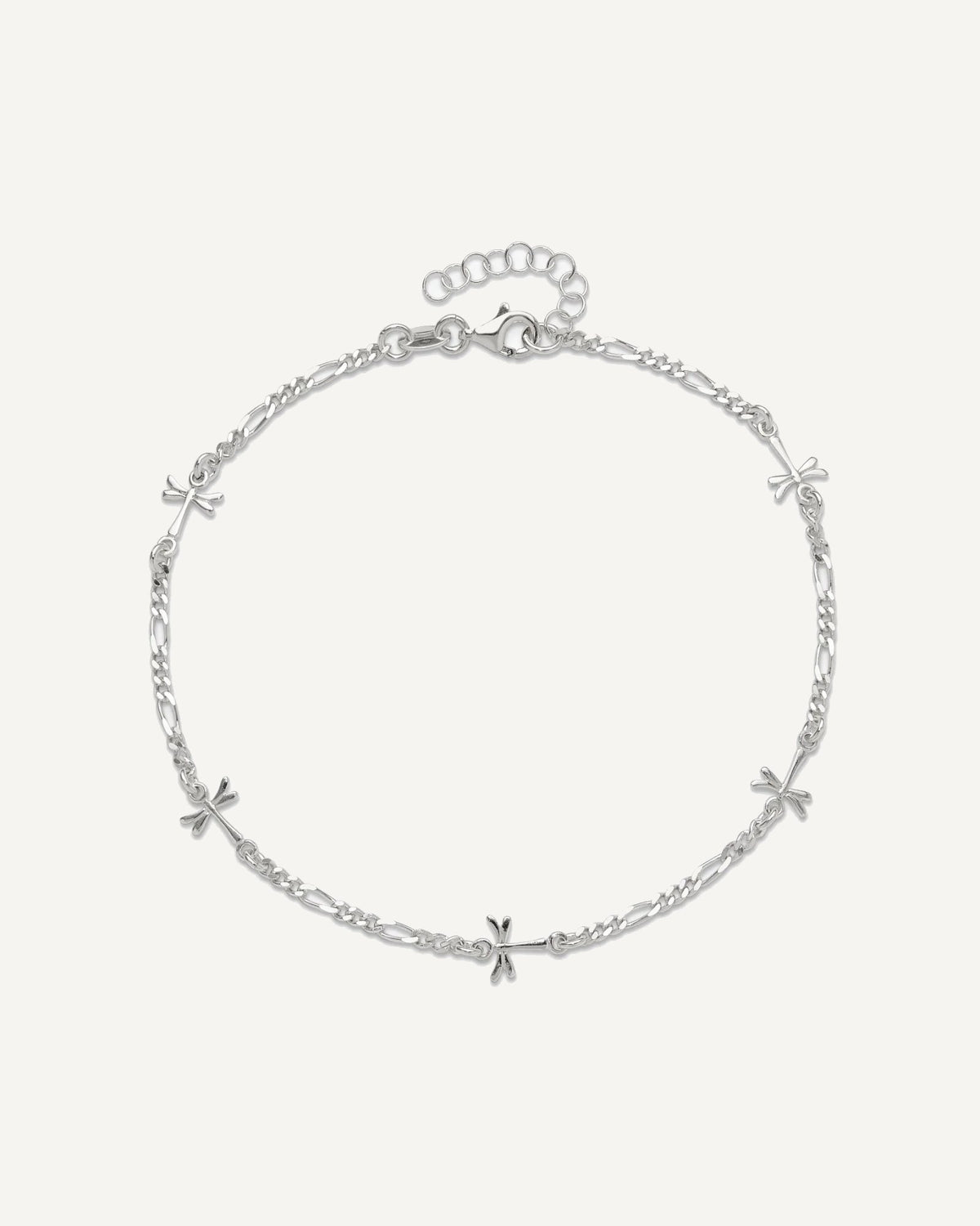 Sterling Silver Dragonflies 8 inch Plus 1 inch Extender - Total 9 inch Anklet – View 6