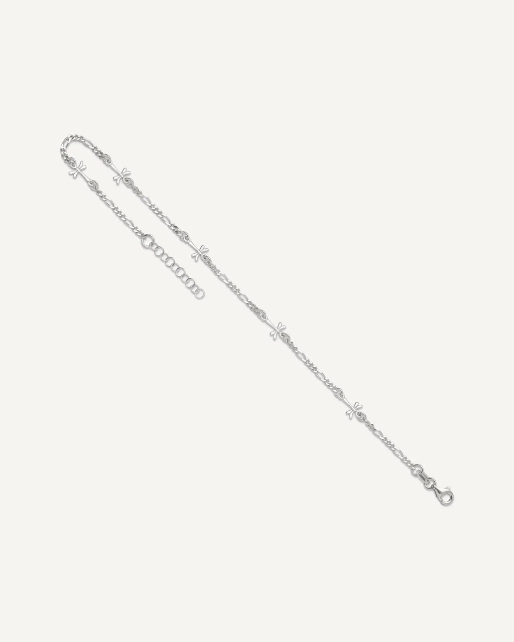 Sterling Silver Dragonflies 8 inch Plus 1 inch Extender - Total 9 inch Anklet – View 8