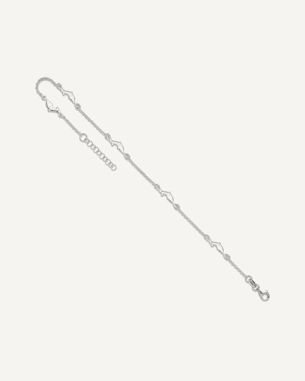 Sterling Silver Dolphin 5-Station 9 inch Plus 1 inch Extender - Total 10 inch Anklet – View 7