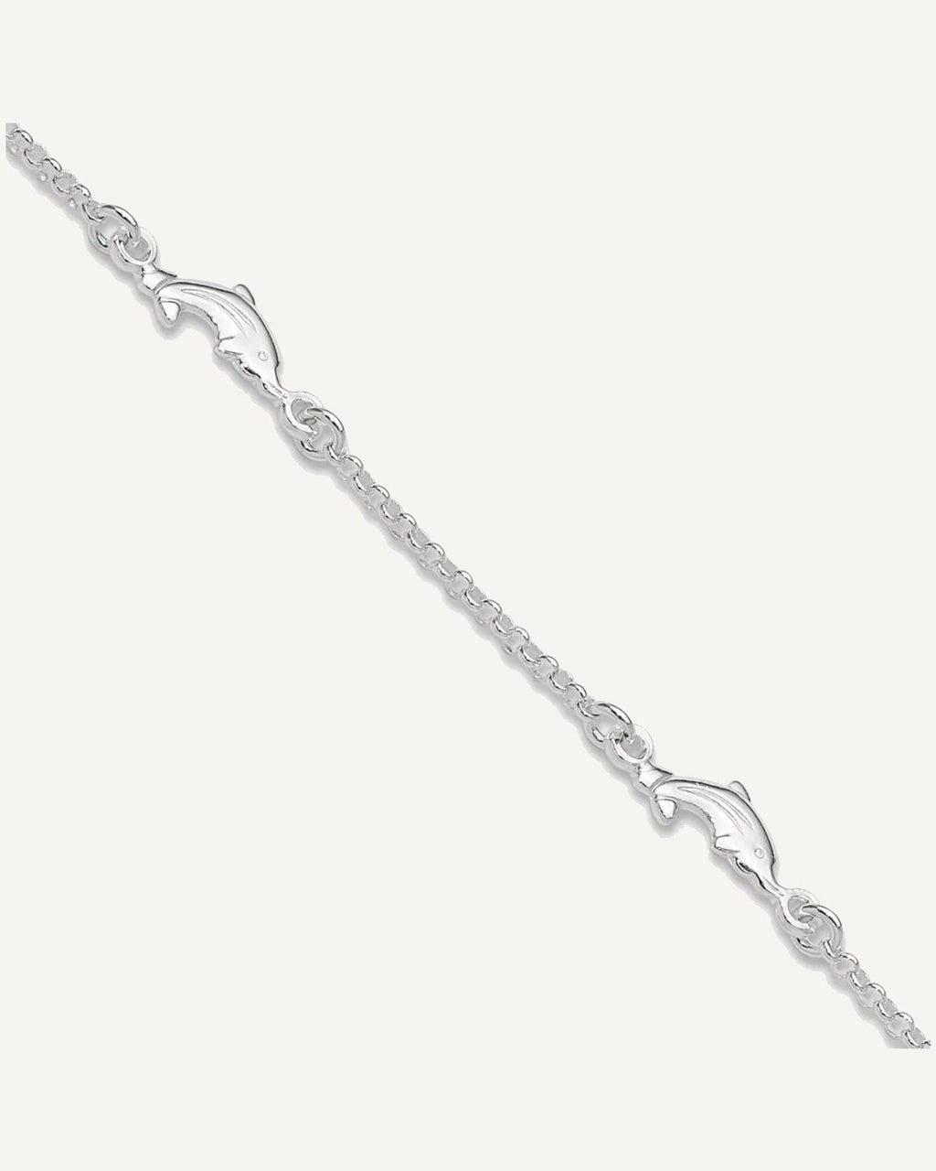 Sterling Silver Dolphin 5-Station 9 inch Plus 1 inch Extender - Total 10 inch Anklet – View 1