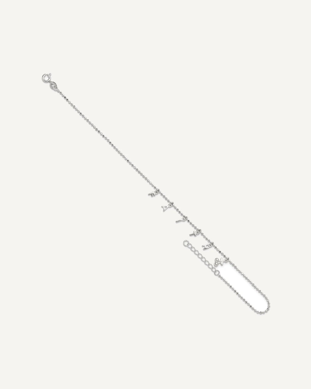 Sterling Silver FAITH Letters 10 inch Plus 1 inch Extender - Total 11 inch Anklet – View 8