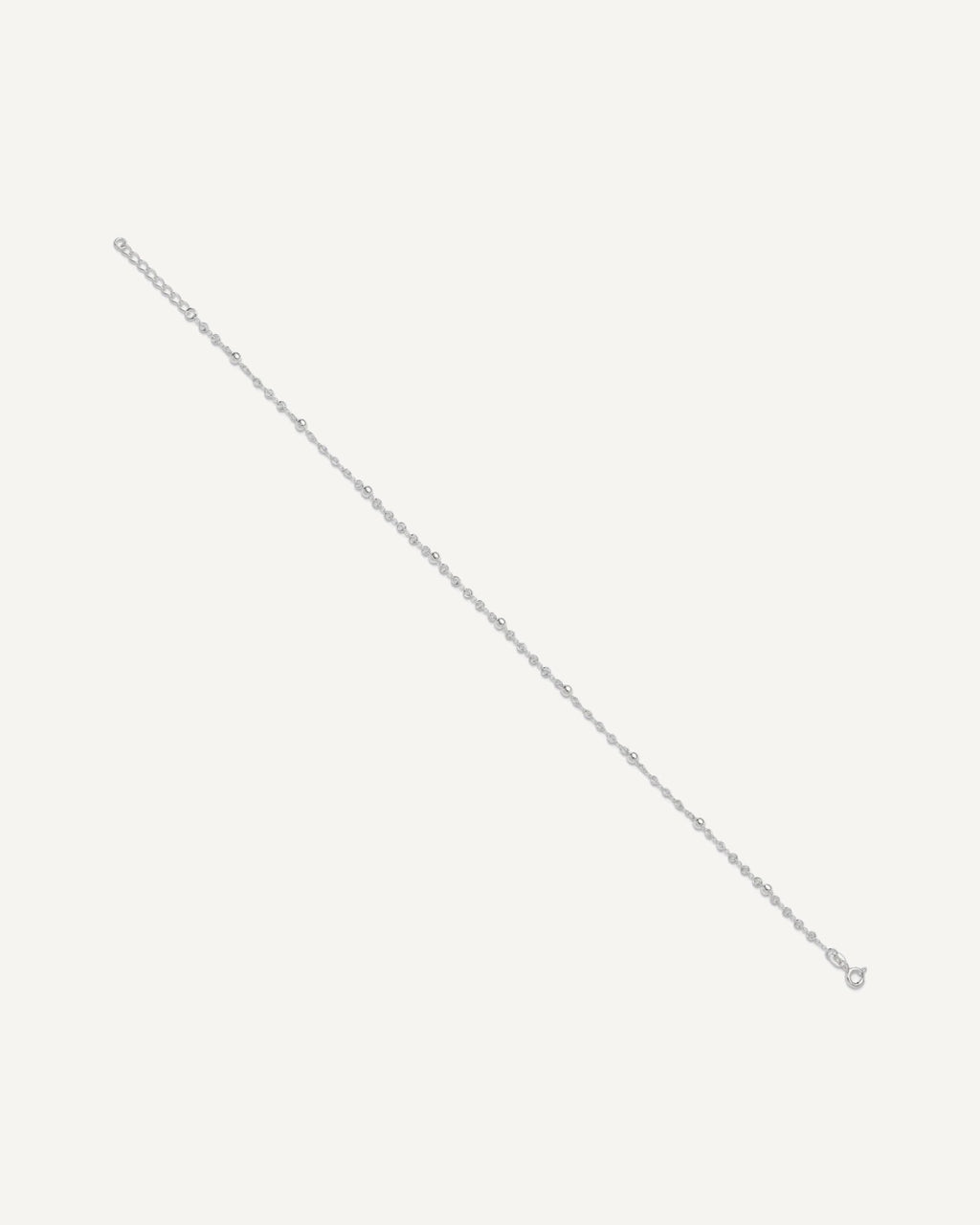 Sterling Silver Beads 10 inch Plus 1 inch Extender - Total 11 inch Anklet – View 2