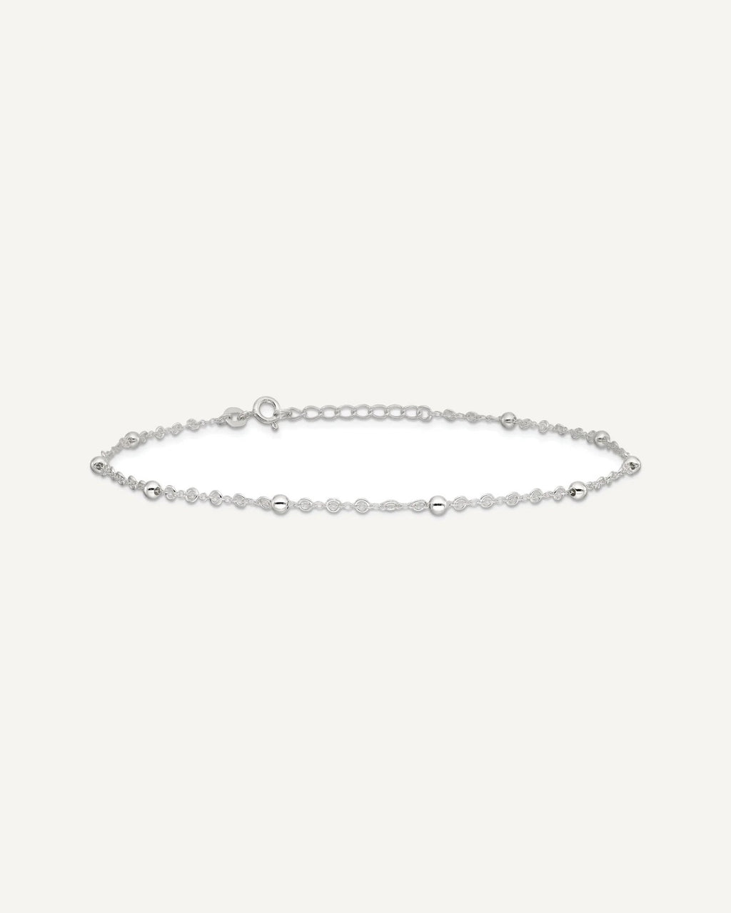 Sterling Silver Beads 10 inch Plus 1 inch Extender - Total 11 inch Anklet – View 3