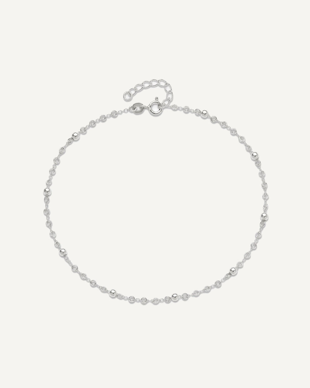 Sterling Silver Beads 10 inch Plus 1 inch Extender - Total 11 inch Anklet – View 6