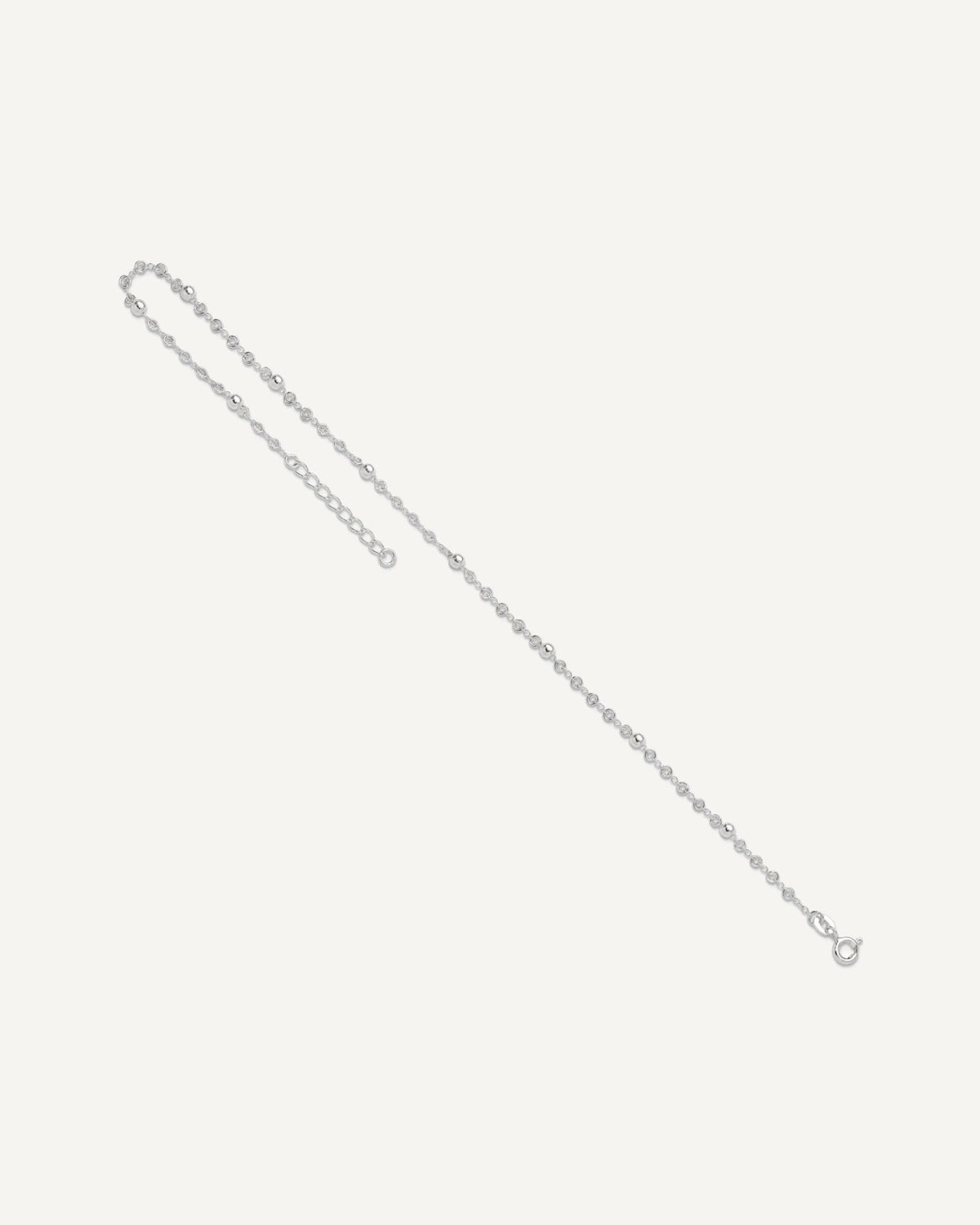 Sterling Silver Beads 10 inch Plus 1 inch Extender - Total 11 inch Anklet – View 8