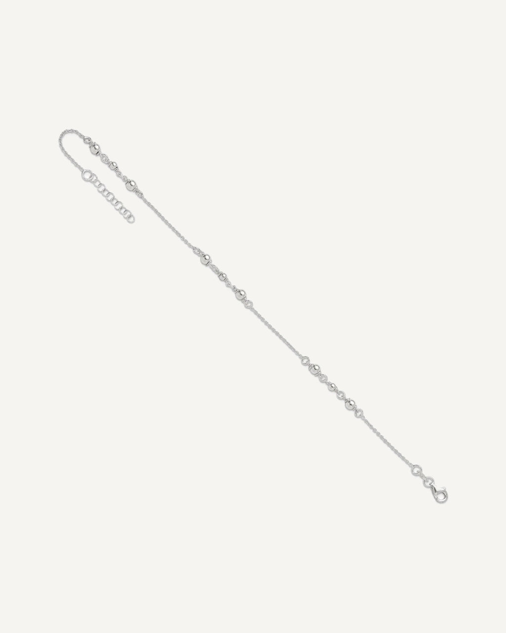 Sterling Silver Beaded 9 inch Plus 1 inch Extender - Total 10 inch Anklet – View 7