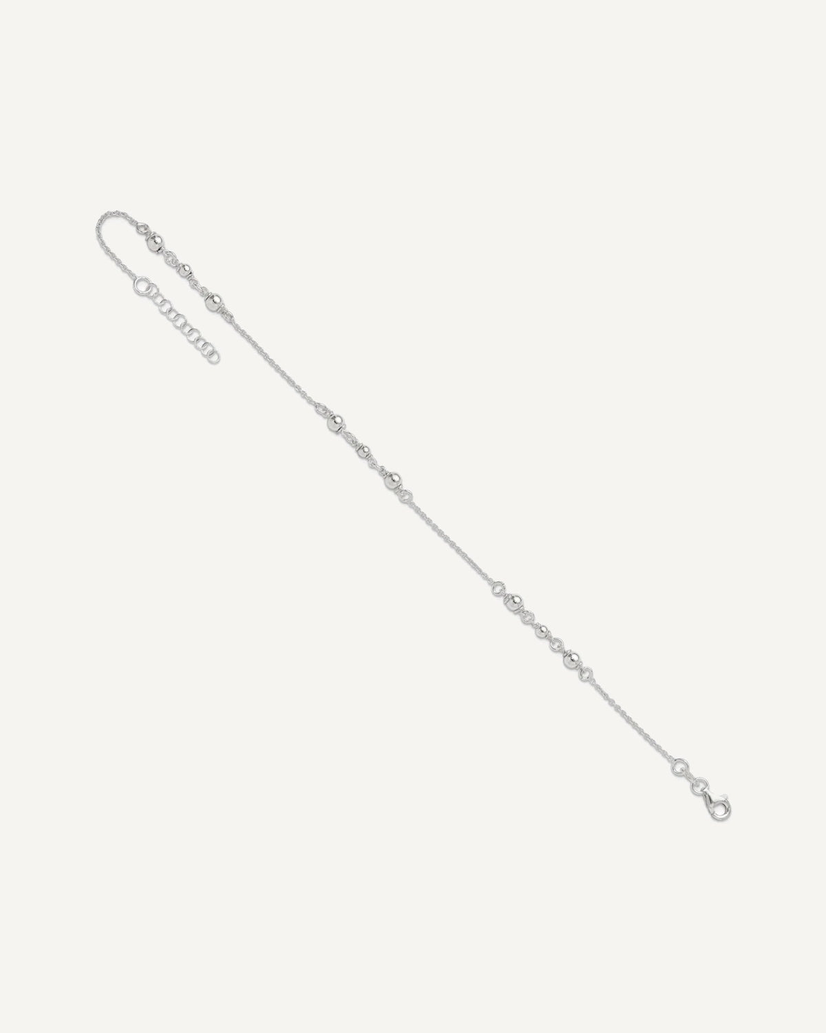 Sterling Silver Beaded 9 inch Plus 1 inch Extender - Total 10 inch Anklet – View 7