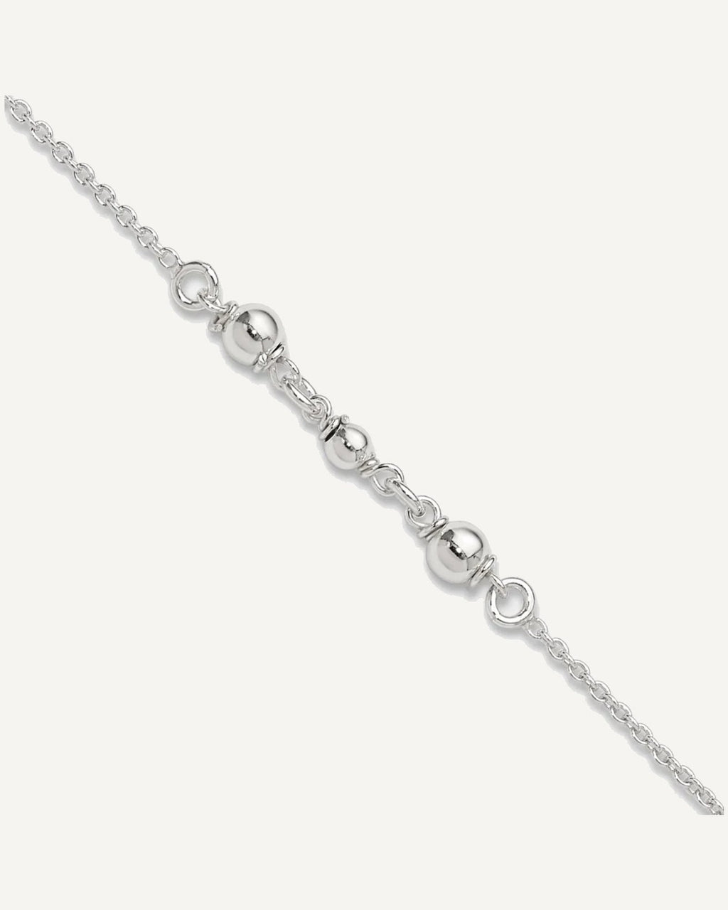 Sterling Silver Beaded 9 inch Plus 1 inch Extender - Total 10 inch Anklet – View 1