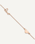Sterling Silver Rose-tone Heart/LOVE Script 9 inch Plus 1 inch Extender - Total 10 inch Anklet – View 1