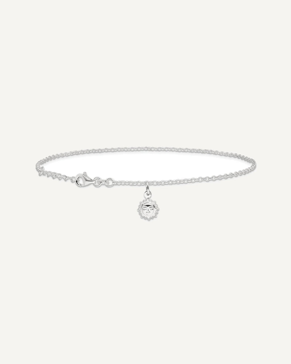 Sterling Silver Sun Charm 10 inch Plus 1 inch Extender - Total 11 inch Anklet – View 3