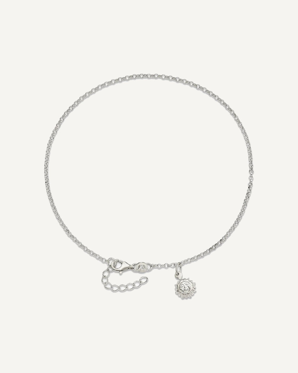 Sterling Silver Sun Charm 10 inch Plus 1 inch Extender - Total 11 inch Anklet – View 4