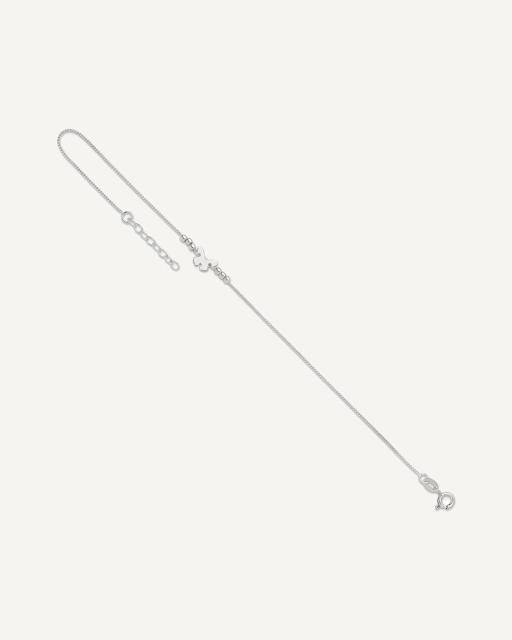 Sterling Silver Butterfly 9 inch Plus 1 inch Extender - Total 10 inch Anklet – View 5