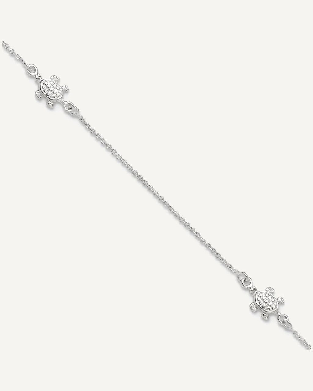 Sterling Silver Turtle 3-Station 9 inch Plus 1 inch Extender - Total 10 inch Anklet – View 1