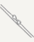 Sterling Silver Rhodium-plated 2-Strand Infinity 9 inch Plus 1 inch Extender - Total 10 inch Anklet – View 1