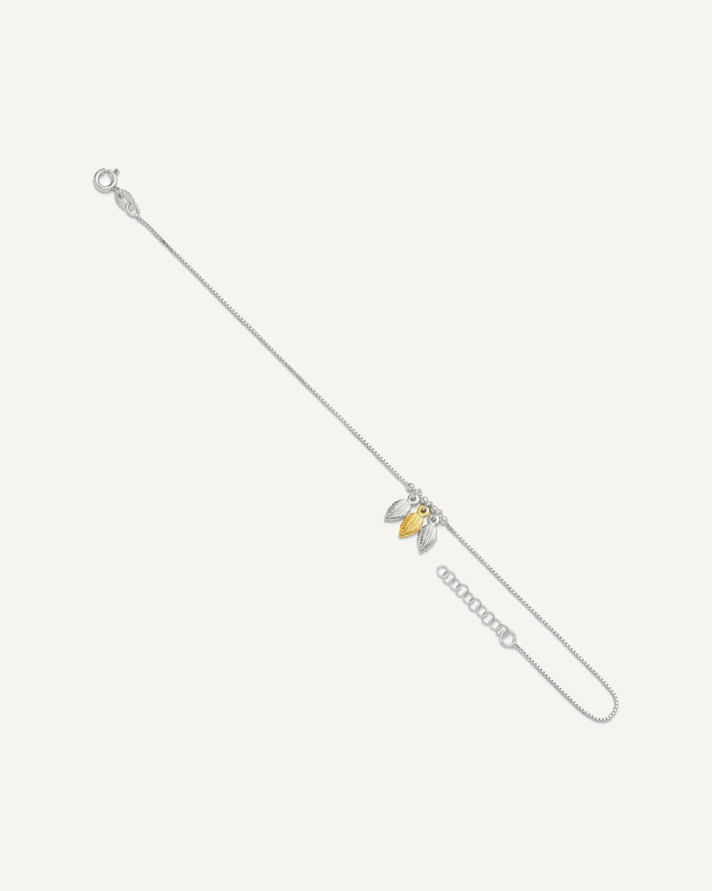 Sterling Silver Gold-tone Feathers 9 inch Plus 1 inch Extender - Total 10 inch Anklet – View 7