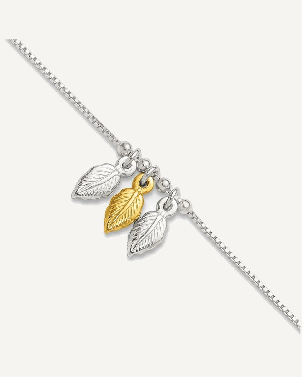 Sterling Silver Gold-tone Feathers 9 inch Plus 1 inch Extender - Total 10 inch Anklet – View 1