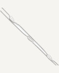 Sterling Silver 2-Strand Feathers 9 inch Plus 1 inch Extender - Total 10 inch Anklet – View 1