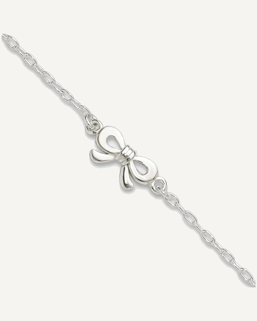 Sterling Silver CZ and Bow 9 inch Plus 1 inch Extender - Total 10 inch Anklet – View 1