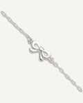 Sterling Silver CZ and Bow 9 inch Plus 1 inch Extender - Total 10 inch Anklet – View 1