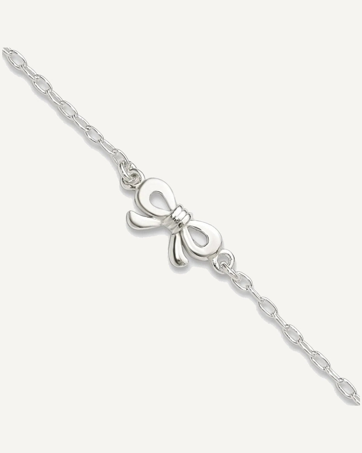 Sterling Silver CZ and Bow 9 inch Plus 1 inch Extender - Total 10 inch Anklet – View 1