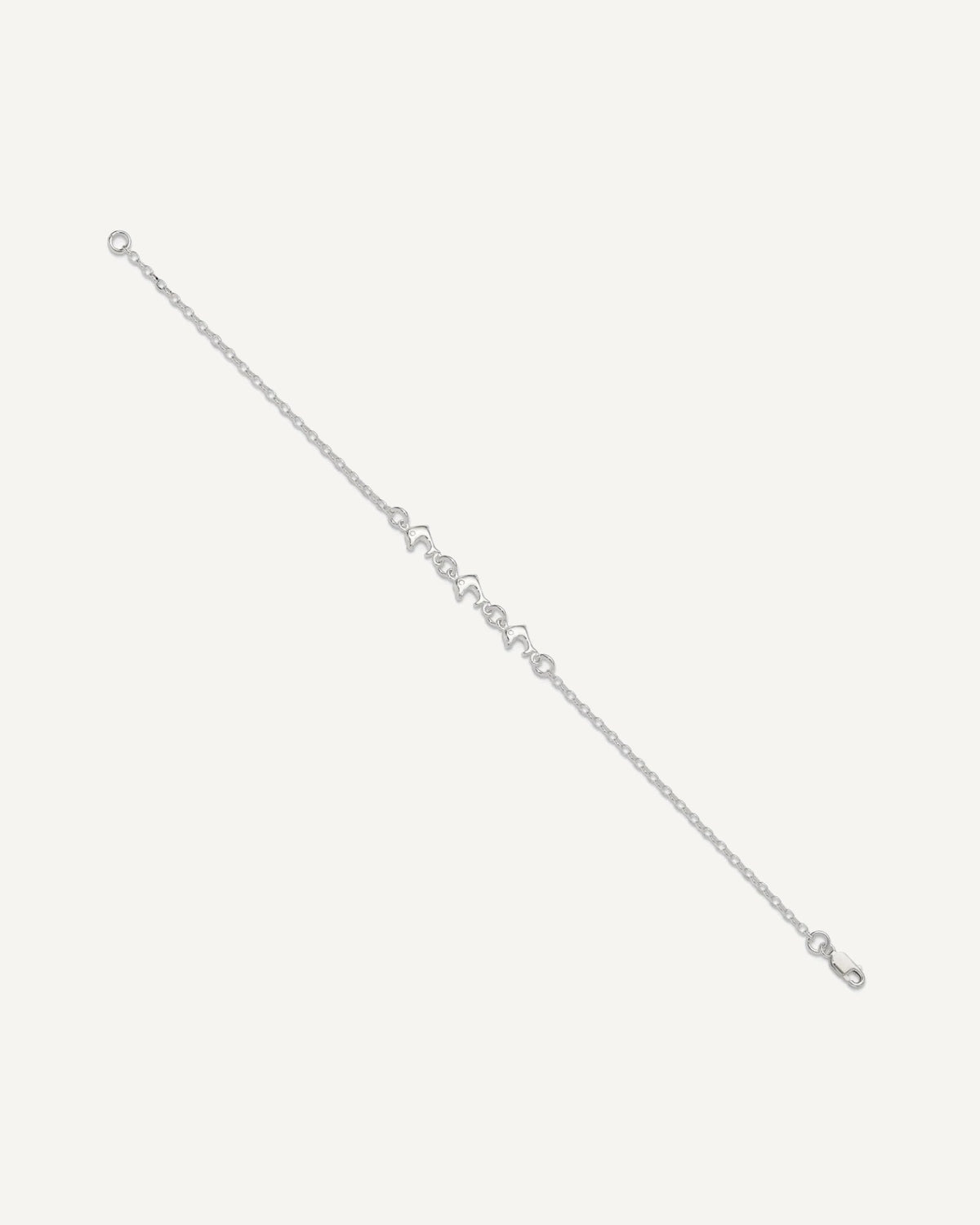 Sterling Silver 3 Dolphins Anklet – View 2