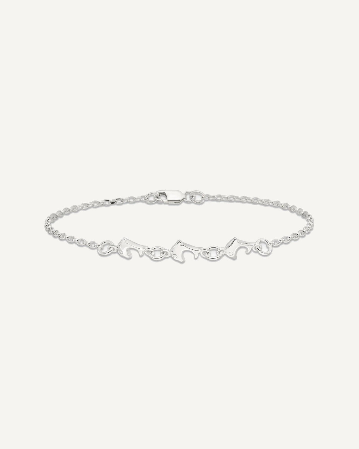 Sterling Silver 3 Dolphins Anklet – View 3