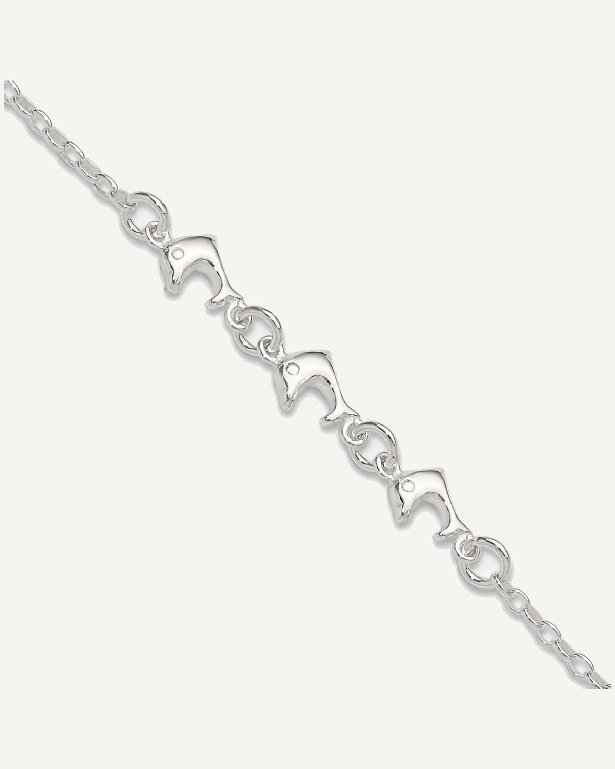 Sterling Silver 3 Dolphins Anklet – View 1