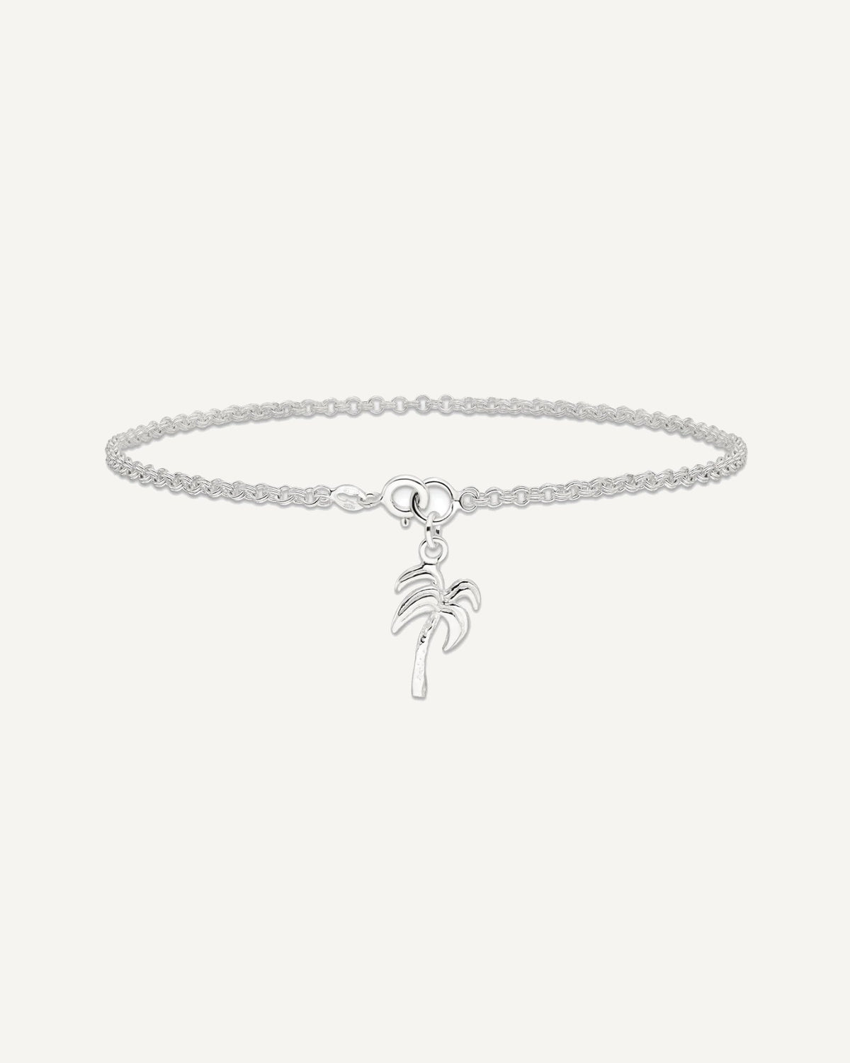 Sterling Silver Palm Tree Anklet – View 3