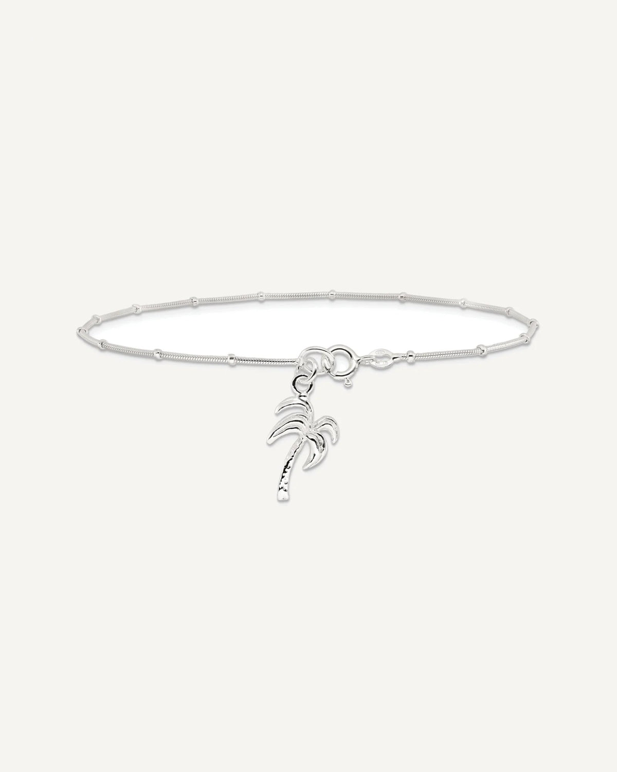 Sterling Silver Palm Tree Anklet – View 3