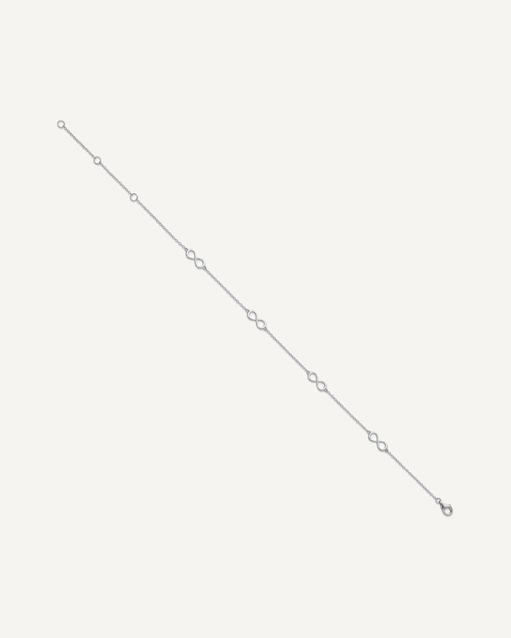 Sterling Silver Rhodium-plated Infinity 10 inch Plus 2 inch Extender - Total 12 inch Anklet – View 2