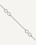 Sterling Silver Rhodium-plated Infinity 10 inch Plus 2 inch Extender - Total 12 inch Anklet – View 1