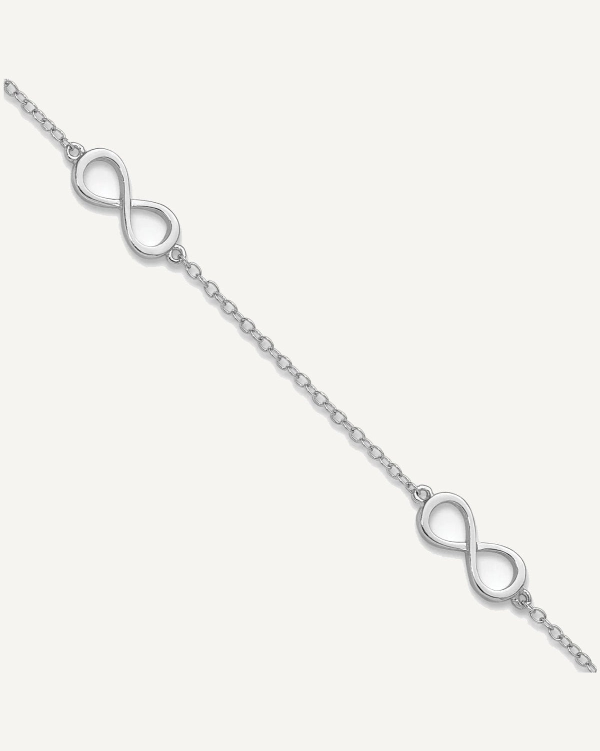 Sterling Silver Rhodium-plated Infinity 10 inch Plus 2 inch Extender - Total 12 inch Anklet – View 1