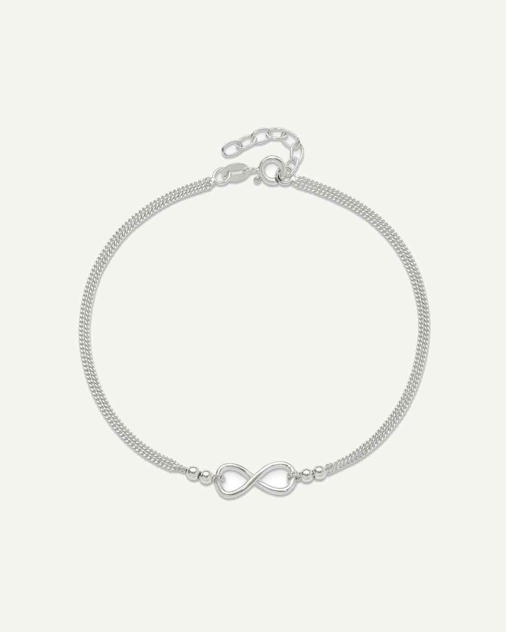 Sterling Silver 2-Strand Infinity 10 inch Plus 1 inch Extender - Total 11 inch Anklet – View 4