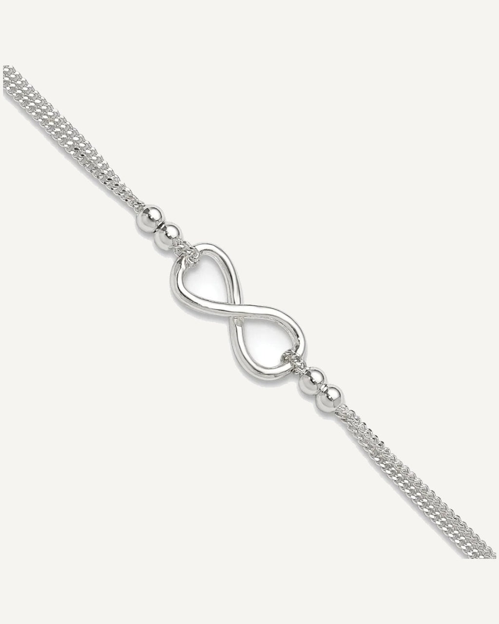 Sterling Silver 2-Strand Infinity 10 inch Plus 1 inch Extender - Total 11 inch Anklet – View 1