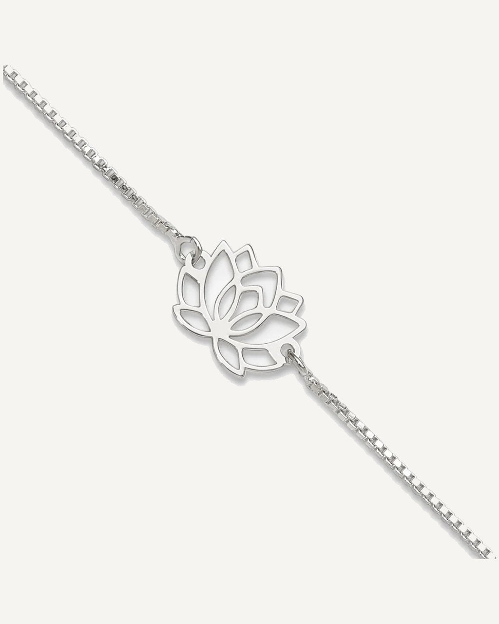 Sterling Silver Lotus with Blue Fabric Tassel 9 inch Plus 1 inch Extender - Total 10 inch Anklet – View 1