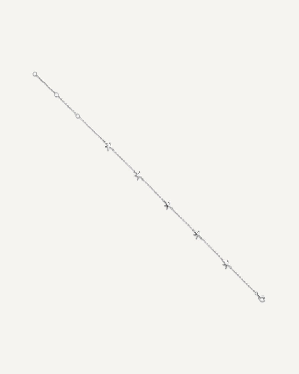 Sterling Silver Rhodium-plated Starfish 9 inch Plus 2 inch Extender - Total 11 inch Anklet – View 2