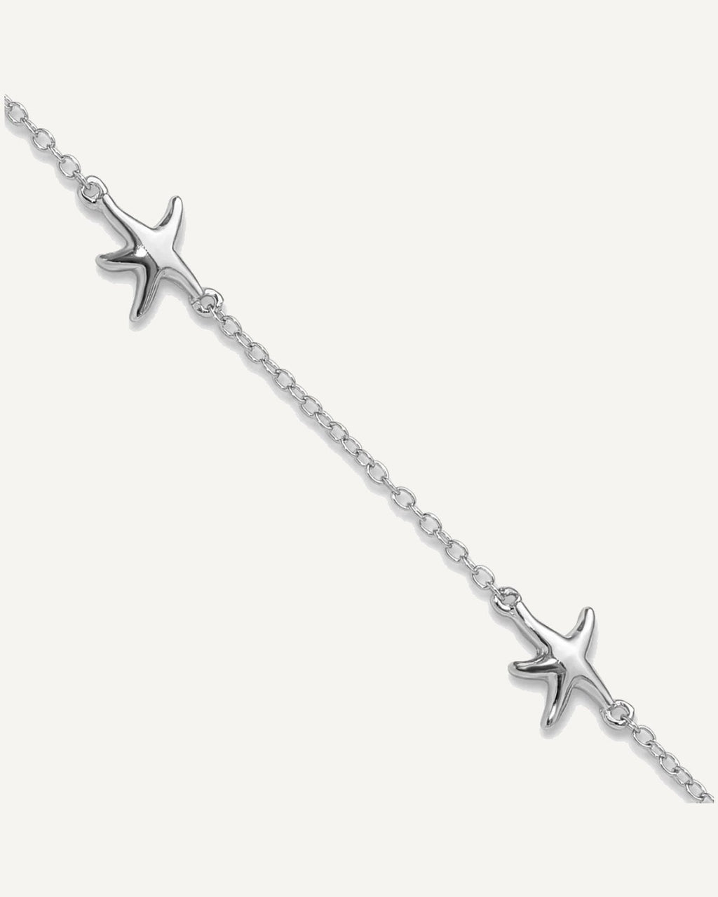 Sterling Silver Rhodium-plated Starfish 9 inch Plus 2 inch Extender - Total 11 inch Anklet – View 1