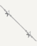 Sterling Silver Rhodium-plated Starfish 9 inch Plus 2 inch Extender - Total 11 inch Anklet – View 1