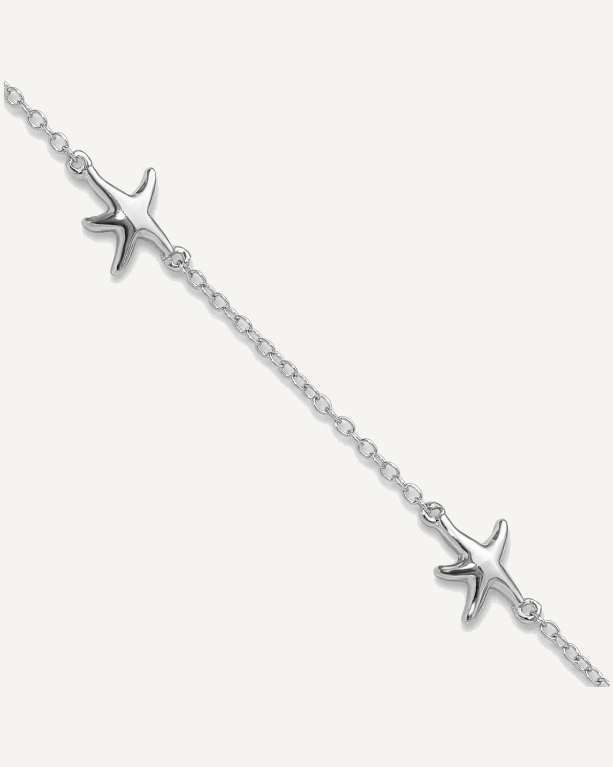 Sterling Silver Rhodium-plated Starfish 10 inch Plus 2 inch Extender - Total 12 inch Anklet – View 1