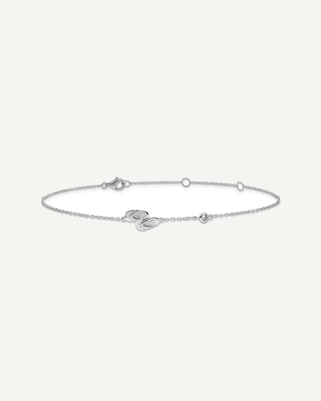 Sterling Silver Rhodium-plated CZ Flip Flops 9 inch Plus 2 inch Extender - Total 11 inch Anklet – View 3