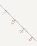 Sterling Silver Rose-tone Seashore Charms 9 inch Plus 1 inch Extender - Total 10 inch Anklet – View 1