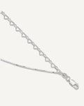 Sterling Silver 2-Strand Heart Link 9 inch Plus 1 inch Extender - Total 10 inch Anklet – View 1